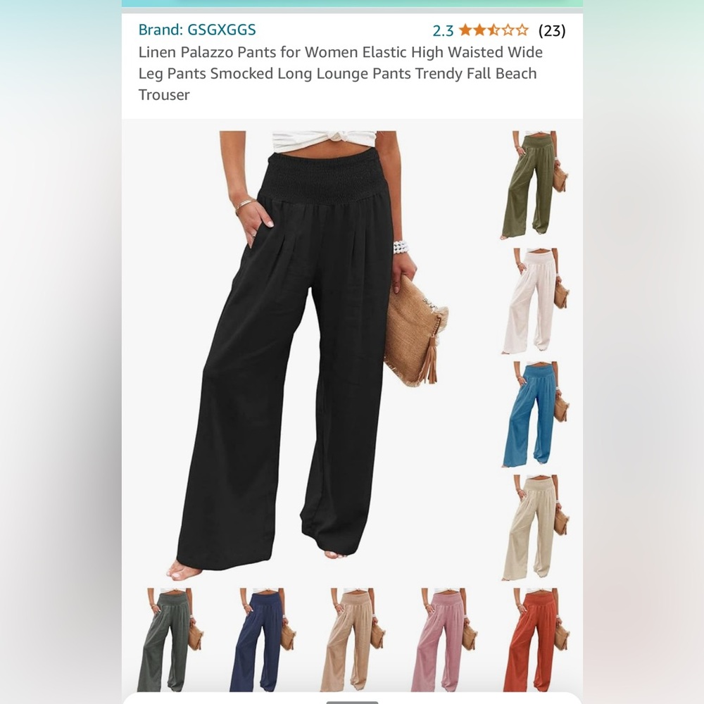 Black Linen Palazzo Pants